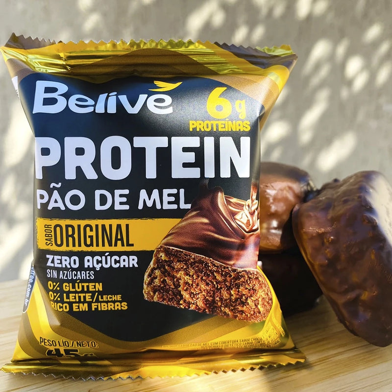Kit 10 Pão de Mel Protein Sem Açúcar Sem Glúten Belive
