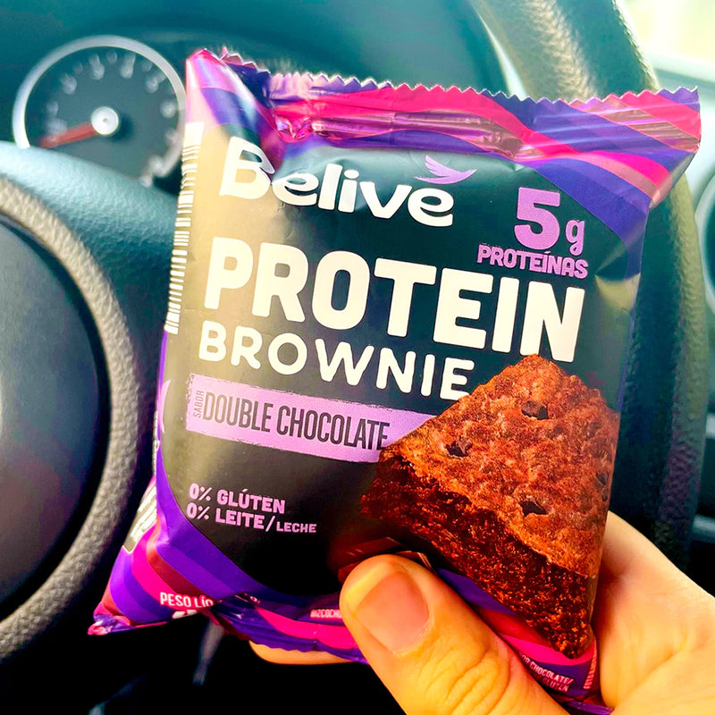 Kit 10 Brownies Protein Double Chocolate Sem Glúten Belive