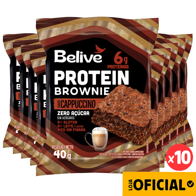 Kit 10 Brownies Protein Cappuccino Sem Açúcar Sem Glúten Belive