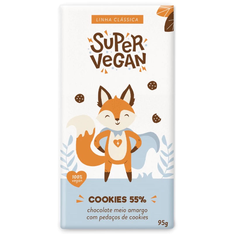 Chocolate Super Vegan Cookies 55% Barra 95g