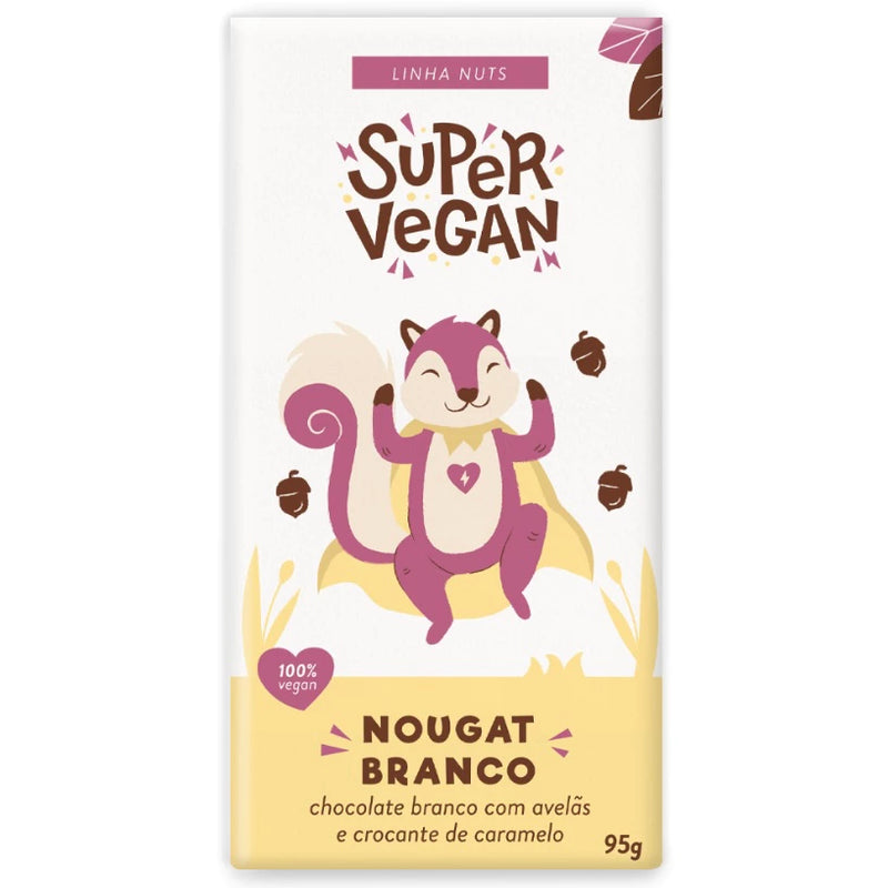Chocolate Super Vegan Nougat Branco Barra 95g