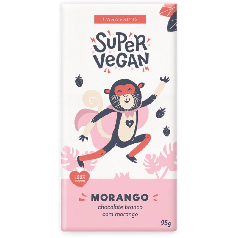 Chocolate Super Vegan Morango Barra 95g