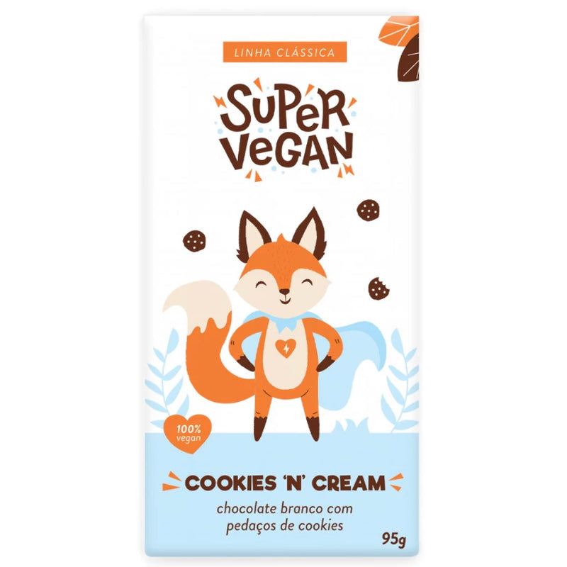 Chocolate Super Vegan Cookies 'N' Cream Barra 95g