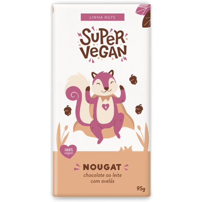 Chocolate Super Vegan Nougat Barra 95g