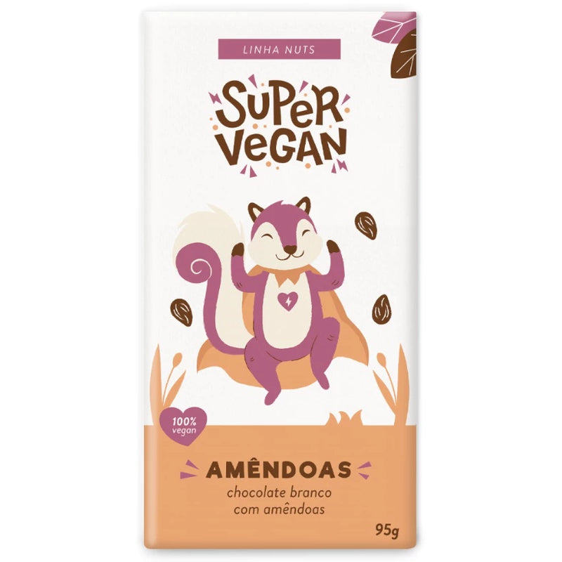 Chocolate Super Vegan Amêndoas Barra 95g