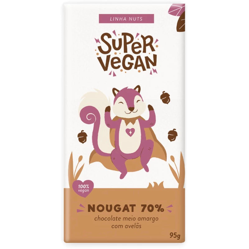 Chocolate Super Vegan Nougat 70% Barra 95g